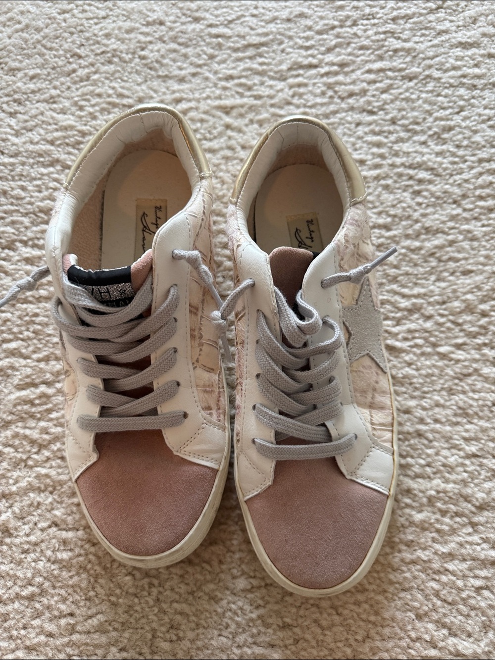 Vintage Havana Blush Pink and White Star Sneakers